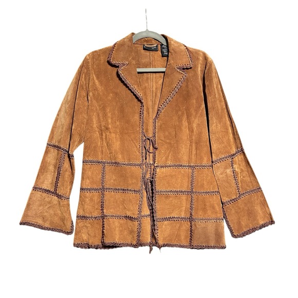 Outbrook Jackets & Blazers - Outbrook Patchwork Leather Jacket Sz S Bohemian Hippie Western Festival Fringe